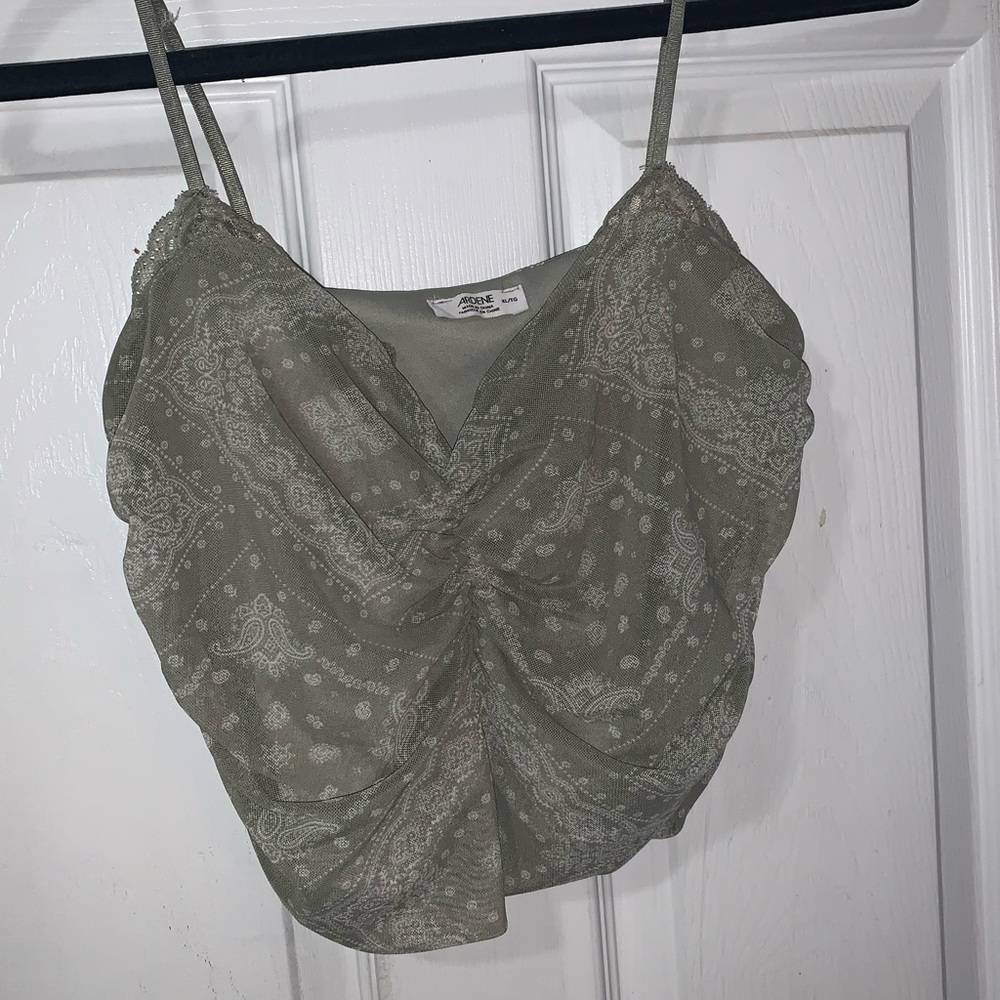 Paisley print green top